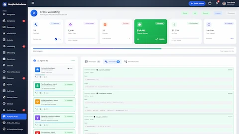 Cross-Validation Dashboard - Multi-agent collaboration with real-time audit progress and potential savings