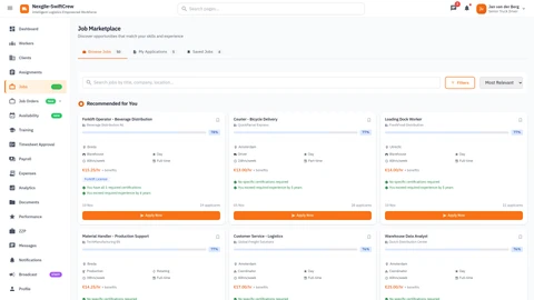 Jobs Marketplace - Personalized job listings with intelligent matching based on qualifications, location, and preferences